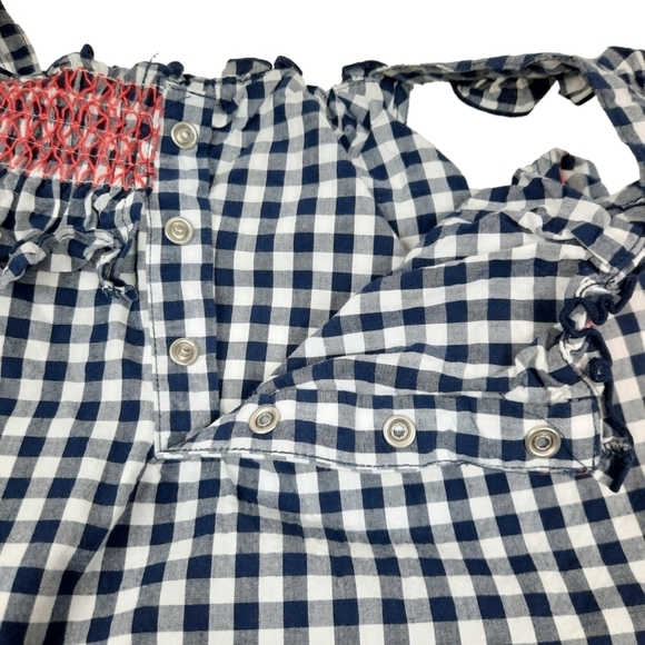 Carter's Navy‎ and White Gingham Smocked Sundress Size 18 Months Girl - Picture 4 of 6